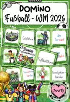 Vorschau - Spiele - Fußball WM 2026 Domino | Lesespiel Grundschule Klasse 1/2 | DaZ | Silbenschrift & Artikel | Lesen lernen - Deckblatt