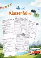 Vorschau - Arbeitsblätter - Klassenfahrt Tagebuch & Rückblick für die Grundschule - Deckblatt