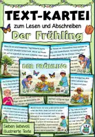 Vorschau - Aufgabenkarten - DaZ - Frühling - Text-Kartei zum Lesen und Abschreiben "Der Frühling" DaZ / DaF / Deutsch - Deckblatt