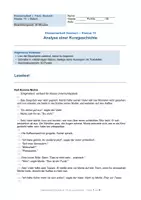 Vorschau - Test - Klassenarbeit Kurzgeschichte Klasse 9, 10 | Originaltext, Figurenanalyse, Stilmittel, offenes Ende | Erwartungshorizont & Bewertungsraster - Deckblatt
