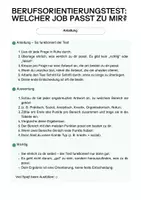 Vorschau - Stundenentwürfe - Berufswahltest Berufsorientierung inkl. Auswertung & Steckbrief - Seite 1