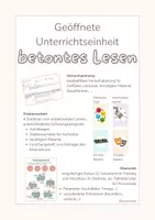 Vorschau - Stundenentwürfe - Geöffnete Unterrichtseinheit: Betontes Lesen - Deckblatt