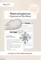 Vorschau - Stationenlernen - Das Wetter: Lerntheke Niederschlagsformen - Deckblatt