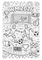 Vorschau - Arbeitsblätter - Ausmalbilder Fußball-WM 2026 - Seite 2