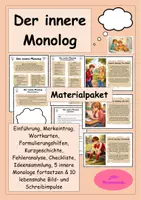 Vorschau - Stundenentwürfe - Der innere Monolog - Materialpaket - Kreatives Schreiben - Schreibimpulse - Innerer Monolog - Gefühle - Deckblatt
