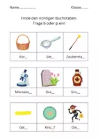 Vorschau - Arbeitsblätter - Auslautverhärtung - b oder p, d oder t, g oder k? - Seite 1