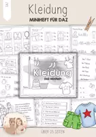 Vorschau - Arbeitsblätter - DaZ Kleidung | DaZ Grundschule - Miniheft zur Kleidung (DaZ Klasse 1 bis 4) Wortschatz, Lesen & Schreiben, Fördermaterial - Deckblatt