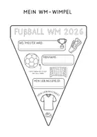 Vorschau - Mal- und Bastelvorlagen - WM 2026 - Weltmeisterschaft-Wimpel - Girlande zum Basteln - Seite 1