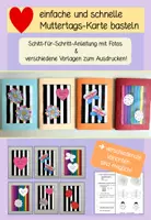 Vorschau - Mal- und Bastelvorlagen - Einfache Muttertagskarte basteln (Vorlagen zum Ausdrucken) - Deckblatt