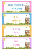 Voorbeeld - Maak de zin af! woordkaartenspel groep 3 lente (kern 9 VLL) - Pagina 1
