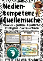 Vorschau - Arbeitsblätter - Medienkompetenz: Quellen im Internet verstehen (Browser, Suchmaschine, KI) - Deckblatt