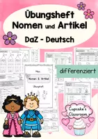 Vorschau - Arbeitsblätter - Deutsch / DaZ - Arbeitsblätter Übungsheft Nomen und Artikel - differenziert - Deckblatt
