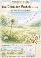 Vorschau - Bildkarten - Klanggeschichte „Die Reise der Pusteblume“ 🌼 | Kita & Kindergarten | inkl. Bilderreihe & Ausmalbild | Orff-Instrumente - Deckblatt