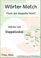 Vorschau - Spiele - WörterMatch: Wörter mit Doppelvokal - Deckblatt