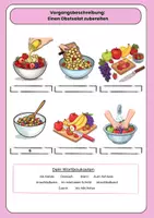 Vorschau - Arbeitsblätter - Vorgangsbeschreibung: Obstsalat zubereiten - Deckblatt