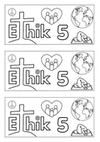 Vorschau - Mal- und Bastelvorlagen - Ethik 5 - 10 Deckblätter - Materialpaket - Seite 1