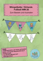 Vorschau - Mal- und Bastelvorlagen - Kunst Fußball WM 2026 Wimpelkette Girlande Banner - Deckblatt