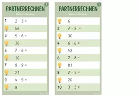 Vorschau - Arbeitsblätter - Partnerrechnen kleines Einmaleins | Partnertraining - Seite 3