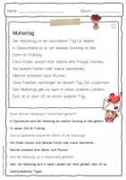 Vorschau - Arbeitsblätter - Sachtext Muttertag - Seite 2