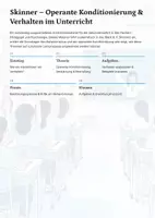 Vorschau - Unterrichtsreihen - Operante Konditionierung verstehen – Skinner, Verstärkung & Bestrafung (Sek II, inkl. Klausur & Erwartungshorizont) - Deckblatt