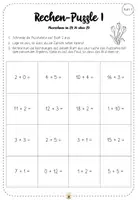 Vorschau - Arbeitsblätter - Rechen-Puzzle: Plusrechnen im ZR 20 ohne Zehnerübergang (Frühling) - Seite 2