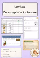Vorschau - Stationenlernen - Lerntheke: Der evangelische Kirchenraum – Stationenarbeit Religion Klasse 3–4 - Deckblatt