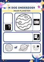 Voorbeeld - ik doe onderzoek naar planeten, groep 2, thema ruimte - Voorblad
