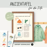 Vorschau - Anderer Materialtyp - Anziehtafel für Kita & Kindergarten | Kleidung Garderobe Bildkarten - Deckblatt