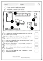 Vorschau - Arbeitsblätter - Mini-Lesespur Schulmaterial - Seite 1