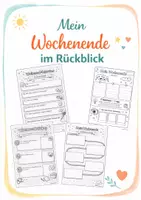Vorschau - Arbeitsblätter - Wochenend-Rückblick – Reflexionsmaterial Grundschule - Deckblatt