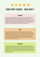 Vorschau - Arbeitsblätter - “Dead Poets Society” - Role Plays & Creative Writing (EF-Q2) - Seite 1