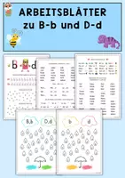 Vorschau - Arbeitsblätter - Arbeitsblätter - b und d unterscheiden, Deutsch Klasse 1, Lesen & Schreiben üben - Deckblatt
