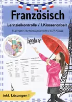 Vorschau - Test - Französisch Klassenarbeit |1.Klassenarbeit | Lernzielkontrolle Französisch | 7. Klasse 1. Lernjahr – Se présenter, Vokabeln, Grammatik & Leseverstehen mit Lösungen (PDF)🇫🇷 - Deckblatt