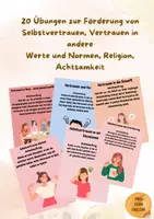 Vorschau - Bildkarten - 20 Übungen zur Förderung von Vertrauen, Selbstvertrauen, Werte und Normen, Religion, Achtsamkeit, warm-up, brain break, Demokratiebildung - Deckblatt
