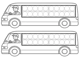 Vorschau - Arbeitsblätter - Bus mit Zwanzigerfeld für den Zehnerübergang - Seite 1