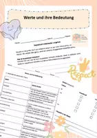 Vorschau - Arbeitsblätter - Werte und ihre Bedeutung - Deckblatt