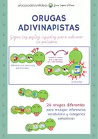 Vista previa - Refuerzo / NEE / Materiales de apoyo - Orugas Adivina-pistas (Observa las pistas visuales y deduce la imagen que se esconde debajo de la cabeza de la oruga) - Portada
