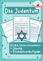 Vorschau - Stundenentwürfe - Das Judentum Ethik & Religion - 90 Min. Einheit 6.-8. Klasse - Deckblatt