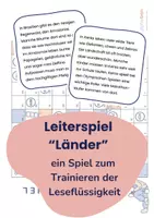 Vorschau - Spiele - alphaben Leiterspiel, Thema „Länder“, Spielplan + Lesetexte - Deckblatt