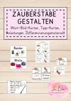 Vorschau - Mal- und Bastelvorlagen - Zauberstäbe gestalten - Wort-Bild-Karten, Differenzierung - Deckblatt