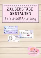 Vorschau - Stundenentwürfe - Zauberstäbe Tafelbild und Anleitung (Textil) - Deckblatt