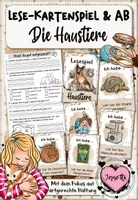 Vorschau - Arbeitsblätter - Haustiere | Lesespiel: Ich habe... Wer hat...? | Grundschule - Deckblatt