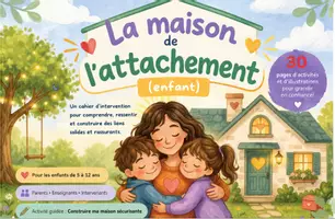 Aperçu - Apprentissages en autonomie - Cahier + activités maison d'attachement (enfant) - Page de couverture