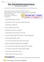 Vorschau - Arbeitsblätter - Satzglieder - Subjekt, Prädikat - Frühling - Seite 1