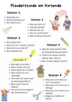 Vorschau - Arbeitsblätter - Plauderstunde am Kursende A1 Miteinander - Deckblatt