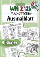 Vorschau - Mal- und Bastelvorlagen - WM 2026 | Ausmalbilder | Maskottchen - Deckblatt