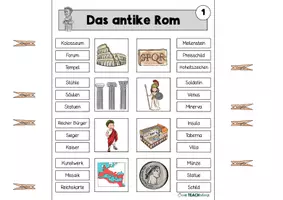 Vorschau - Bildkarten - Die Römer/Antikes Rom - Klammerkarten - Seite 1