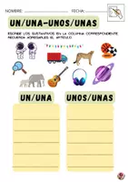 Vista previa - Hojas de trabajo - Los artículos indefinidos- material imprimible - página 1