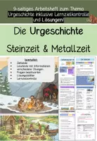 Vorschau - Unterrichtsreihen - Die Urgeschichte: Steinzeit und Metallzeit (Arbeitsheft) - Deckblatt