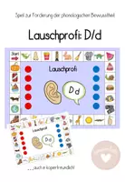 Vorschau - Spiele - Lauschprofi D/d: Lernspiel zur Förderung der Lautanalyse - Deckblatt